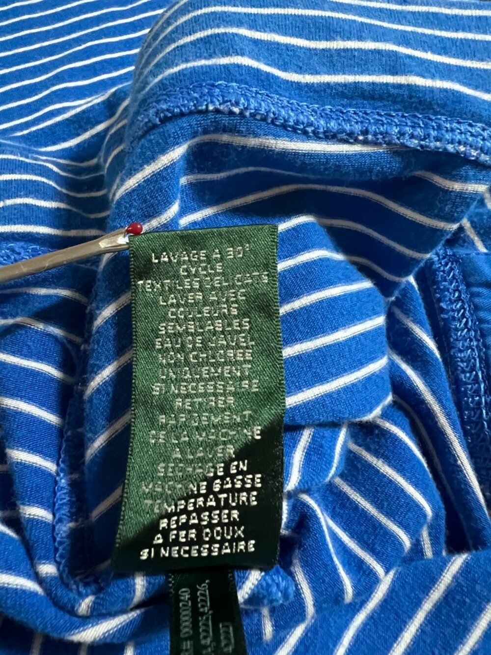 Lauren Ralph Lauren Striped Maxi Skirt (L) Blue White Drawstring Knit - Picture 6 of 13
